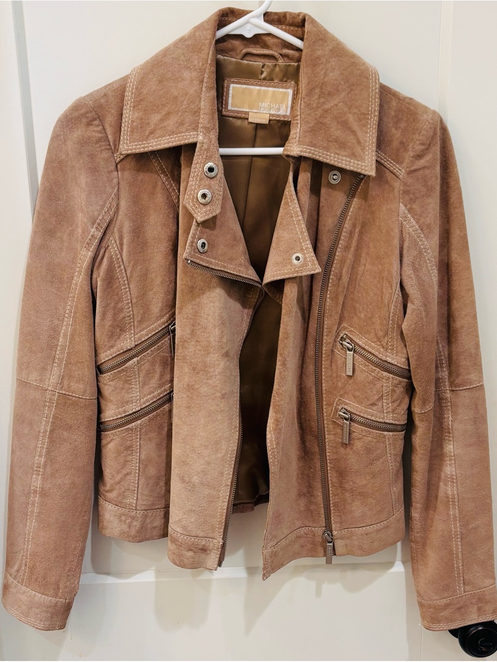 Michael Kors Women's Suede Moto Jacket - Size Small in excellent condition